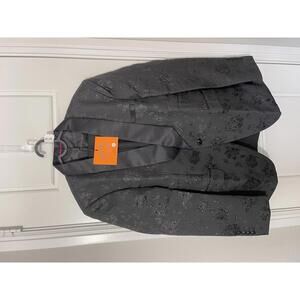 Suits for Men Size LG Black Embossed Shawl Lapel 2 Pieces M130